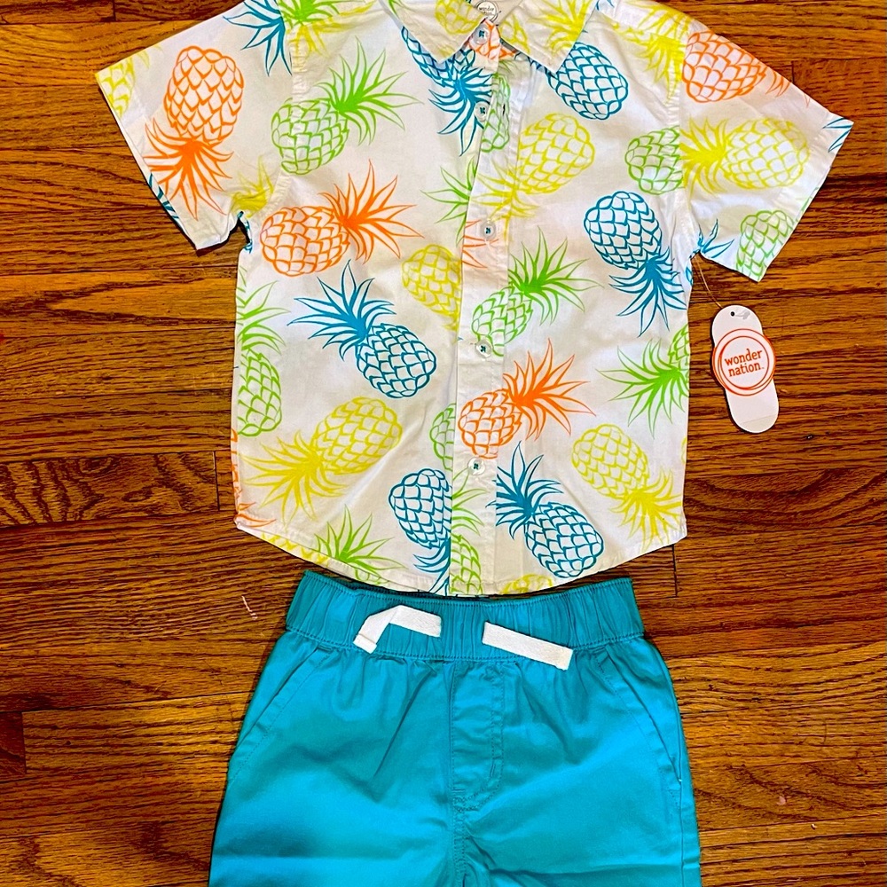Collared shirt and shorts set NWT